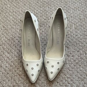 Gianni Bini White Studded Heels